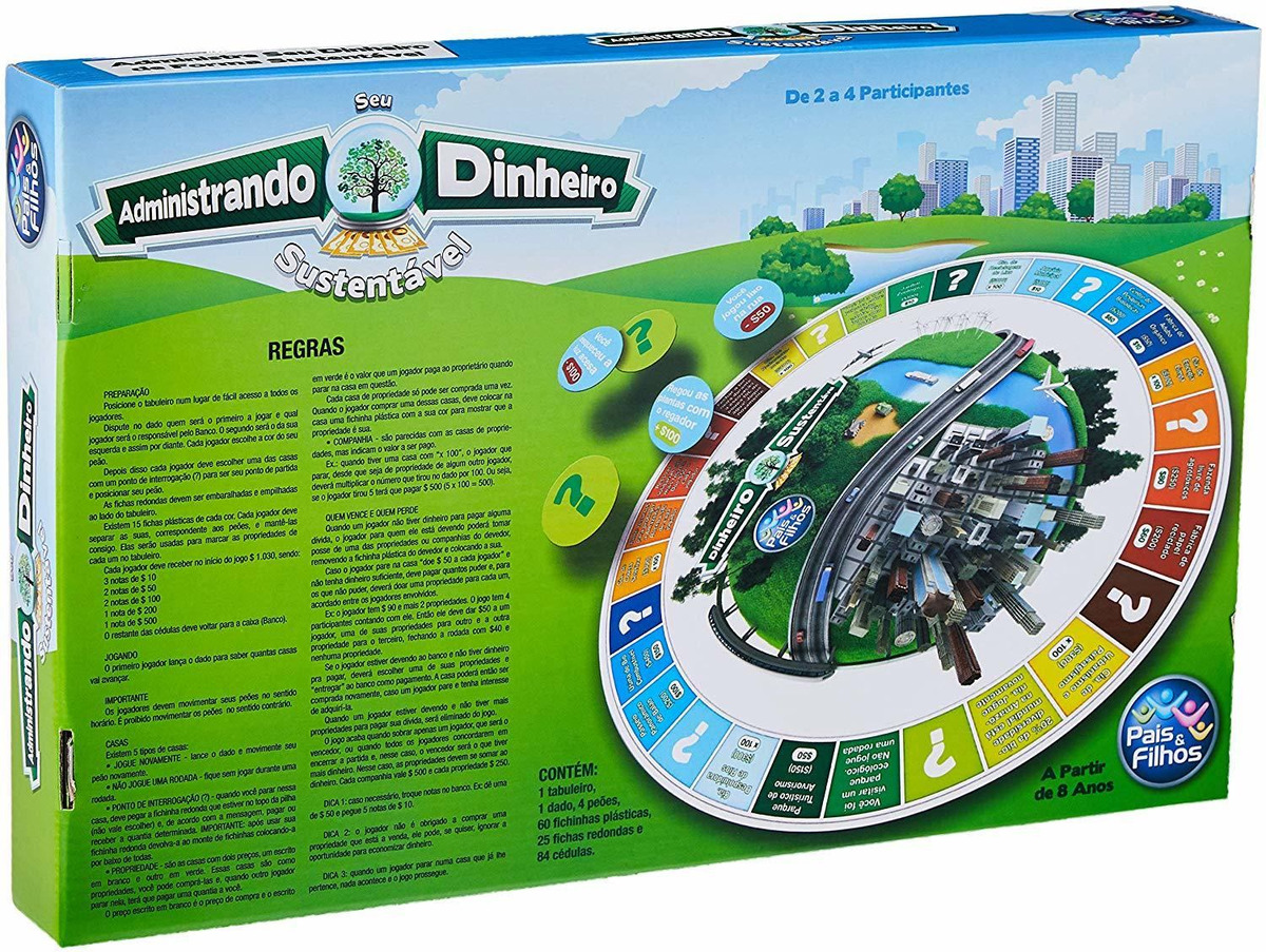 Jogo Administrando Seu Dinheiro Tabuleiro Infantil Educativo Mercado