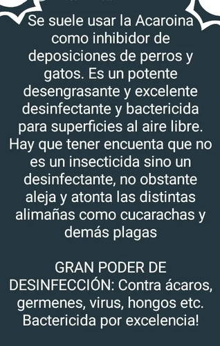 Acaroina Pura X 5 L (Cada Litro Rinde + De 25 L) + Re Ga Lo! | Envío Gratis