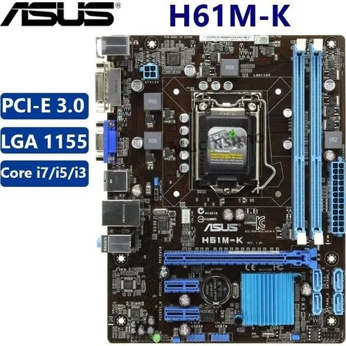 Placa Mãe Asus H61mk Lga 1155 + I3 3220 + Cooler Espelho Frete grátis