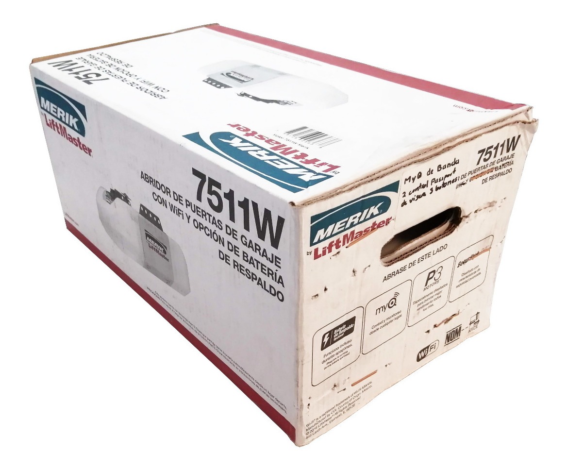 Motor Abrepuertas Merik Myq 7511 Con Pila Riel 2.4m Wifi PUERTAS MEXICO