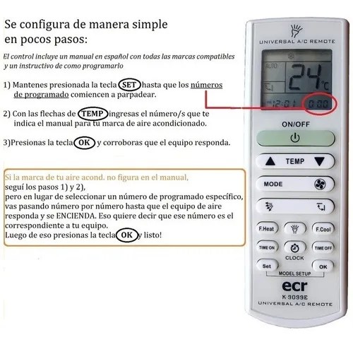 Lista Control Remoto Universal Aire Acondicionado Mayorista X10 Un | Controles.com