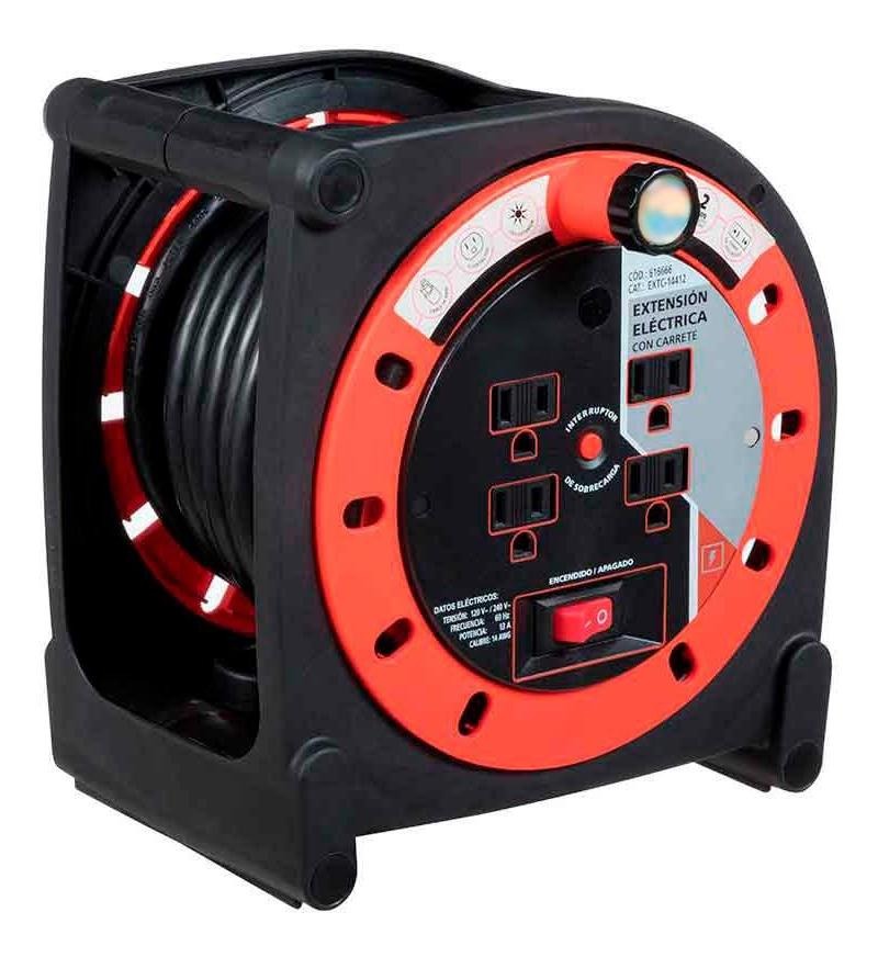 Extensión Eléctrica Con Carrete 14 Awg 12 Metros Envío gratis