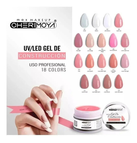 Geles Uv Led Construcion 30Gr Cherimoya Uñas Gelificadas | Mercadolibre