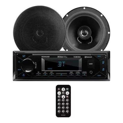 Combo Stereo 609uab + 2 Parlantes Ck65 6.5 Boss 628bck
