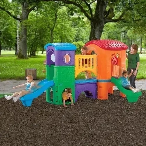 Juego Infantil Exterior Con Resbaladillas Para Niños Colores Envío gratis