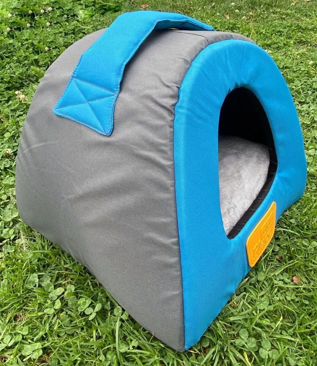 Casa Cama Premium Iglu Gris Y Azul Perro O Gato Tamaño L Mercado Libre