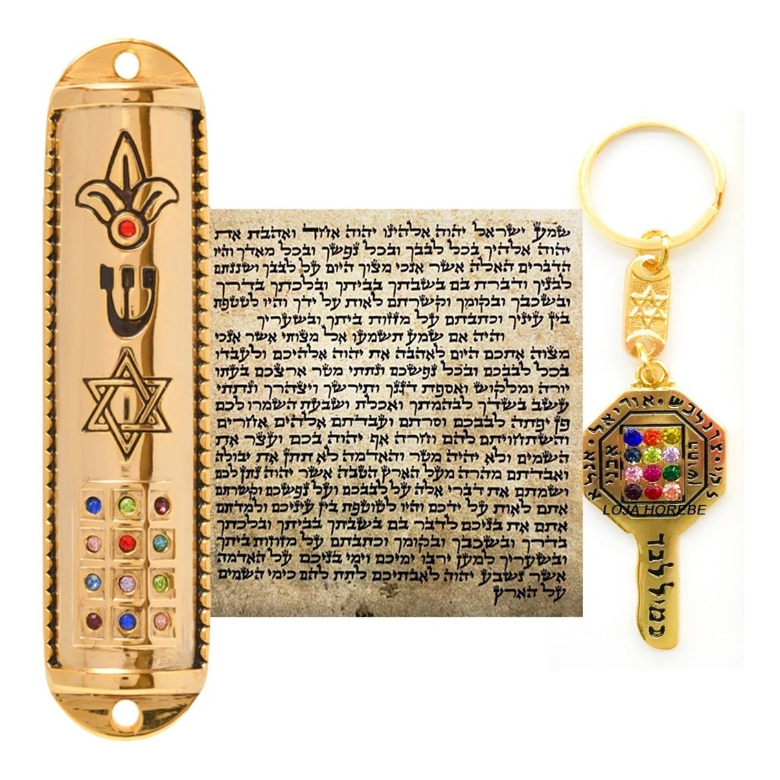 Mezuzah Mezuzá Judaica 12 Tribos+ Pergaminho+ Chave Judaica Mercado Livre