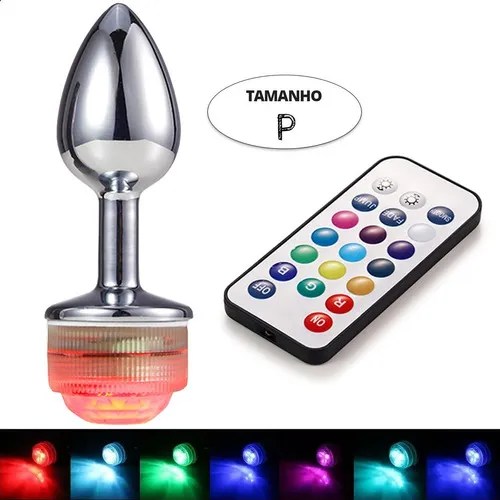 Luz LED con tapón anal para principiantes, 13 colores, control de 13