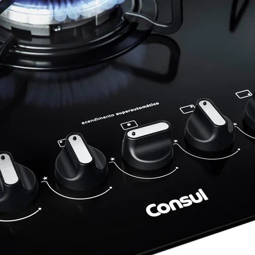 Cooktop 5 Bocas Cdd75ae Quadrichama Preto Consul Bivolt à venda em