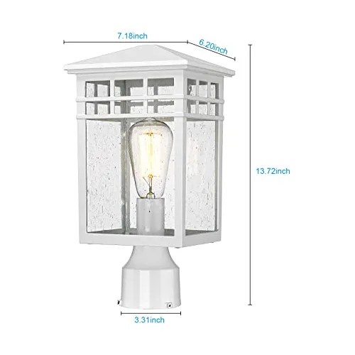 Luminaria De Poste Exterior Moderna Acabado Blanco Y Vi... en venta en