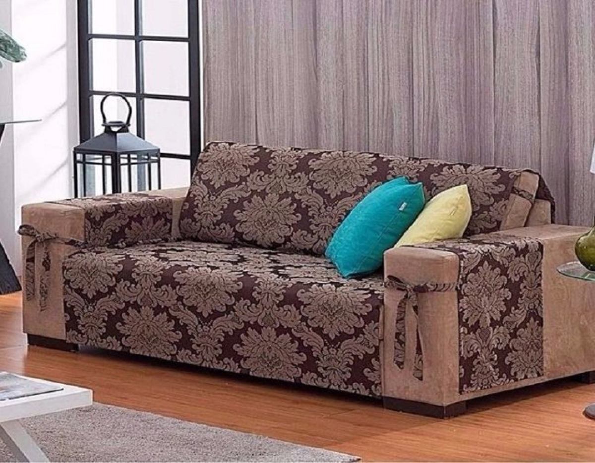 Protetor De Sofá 3 Lugares Jacquard Capa Sofá Retrátil 2,40m