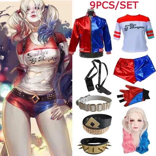 Set De 9 Disfraces De Harley Quinn Para Niños Cuotas sin interés