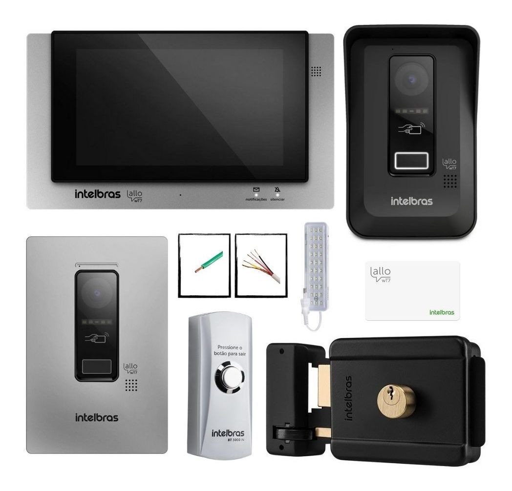 Kit Interfone Camera Wifi Allo Wt7 Intelbras Com Fechadura Mercado Livre