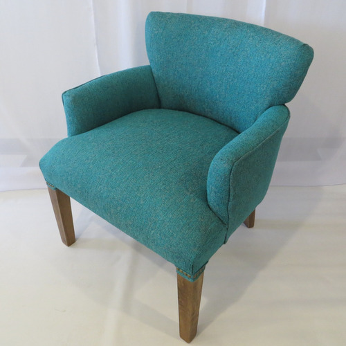 Sillon Matero Poltrona Apoyabrazos Chenille Turquesa Premium | Envío Gratis
