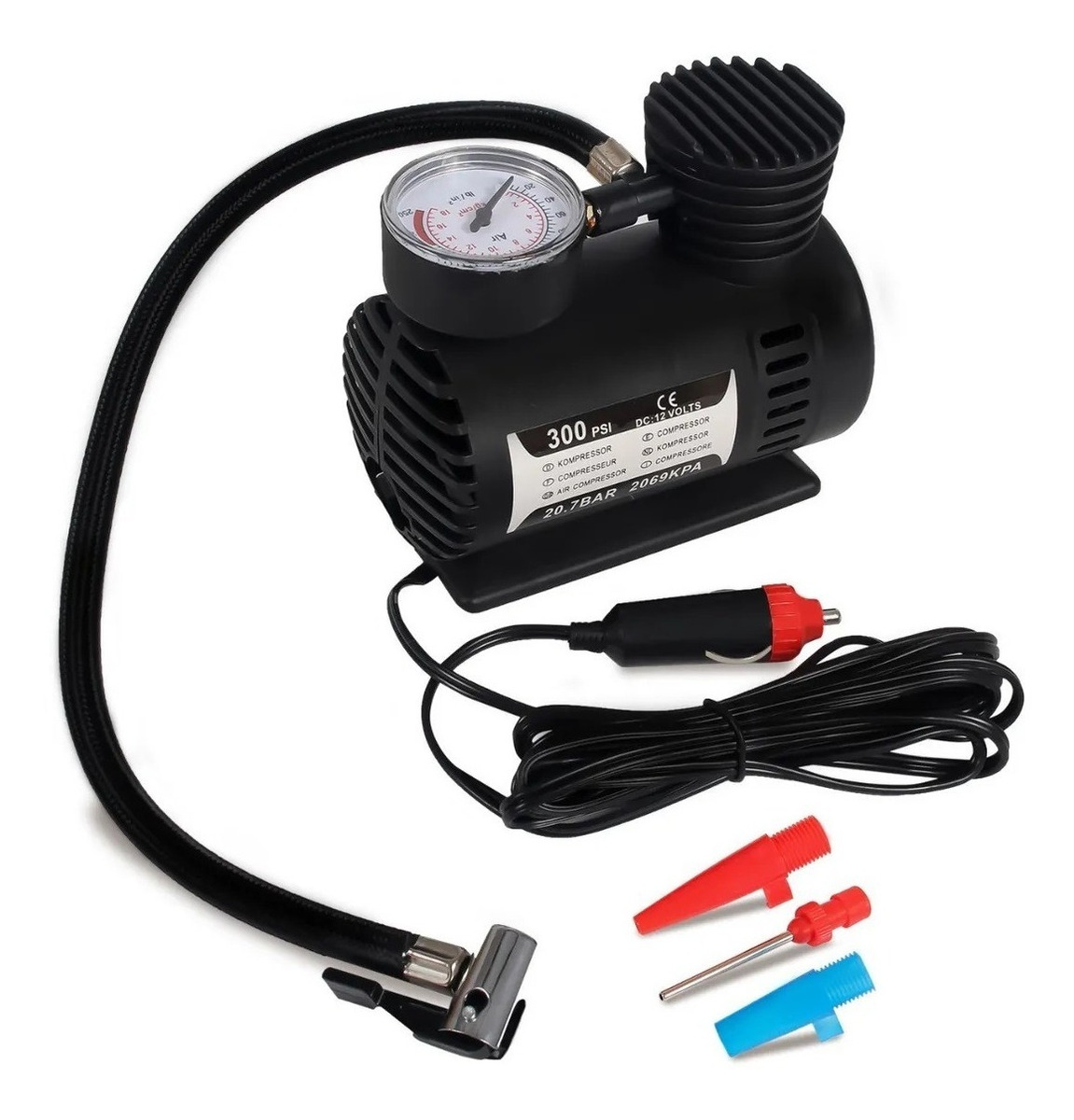 Compressor De Ar Elétrico Portátil 12v 300 Psi Pneu Carro Mercado Livre