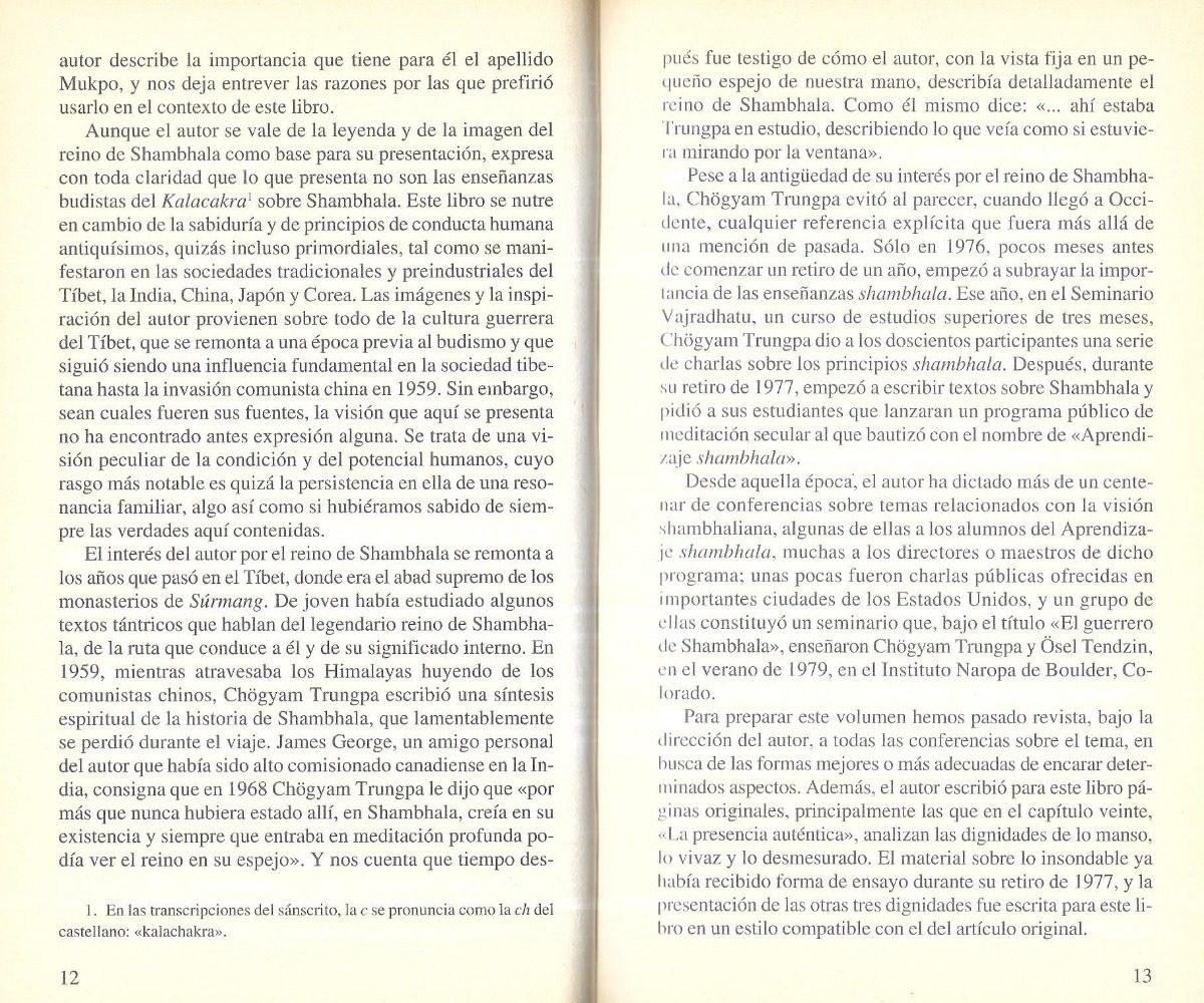 Filosofía Oriental Shambhala La Senda Sagrada Del Guerrero Mercado