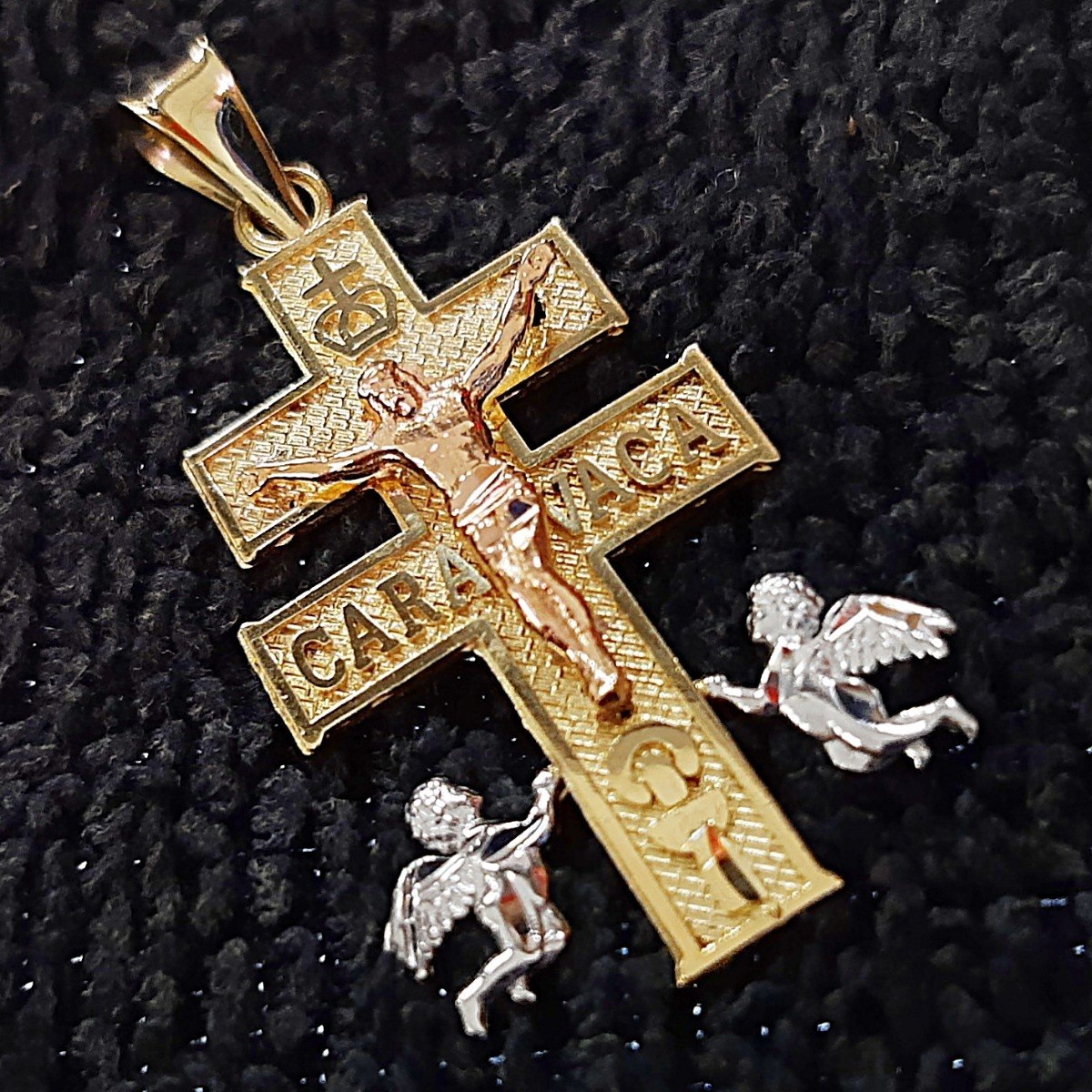 Cruz De Caravaca Oro 10k Florentino Talismán Protección Mercado Libre