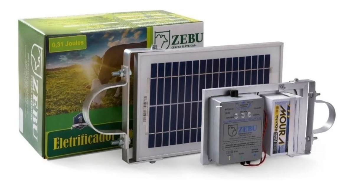 Kit Cerca Elétrica Rural Solar Eletrificador + Voltímetro Mercado Livre