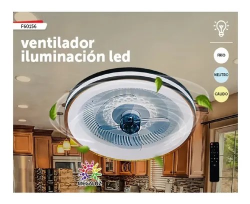 Ventilador De Techo Con Lampara Led 3 Tonos De Luz 12 PuLG en venta en