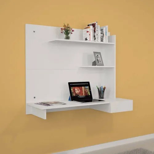 Escritorio colgante con 1 cajón Manu Jcm Furniture, color blanco