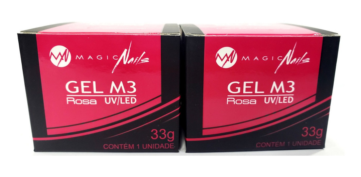 Gel M3 Pink 33 G Magic Nails C/2 Un Alongamento De Unhas Nf Mercado Livre