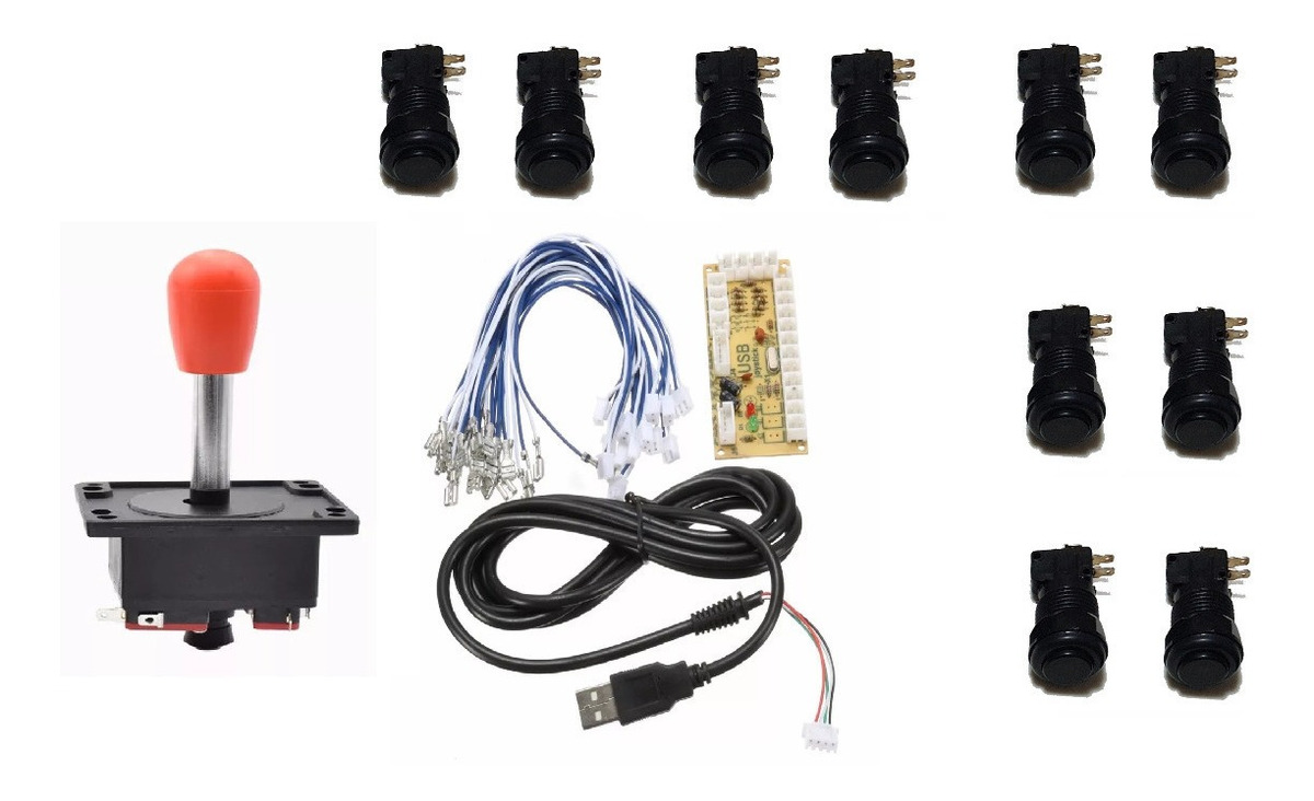 Kit Arcade 1 Player Basic Palanca Joystick Botón Nacional Mercado Libre