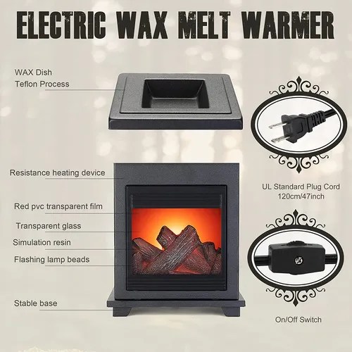 Nafang Flickering Fireplace Wax Warmer,electric Wax Melt War Envío gratis