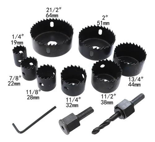 Mecha Sierra Copa P/Madera Yeso Plastico 11 Piezas | Mercadolibre