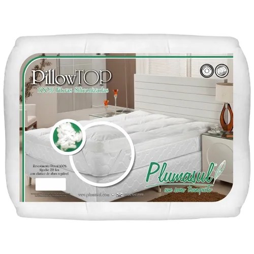 Pillow Top King 100 Fibras Siliconizadas Plumasul Frete grátis