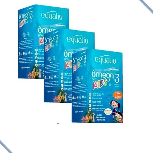 Kit Com 3 Omega 3 Pro Kids Oil Concentrado Epa E Dha Equaliv Frete grátis