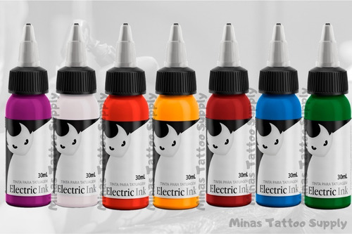 Kit Com 07 Tintas Para Tatuagem Tattoo Electric Ink 30Ml | Frete Grátis 333_x_500_jpg