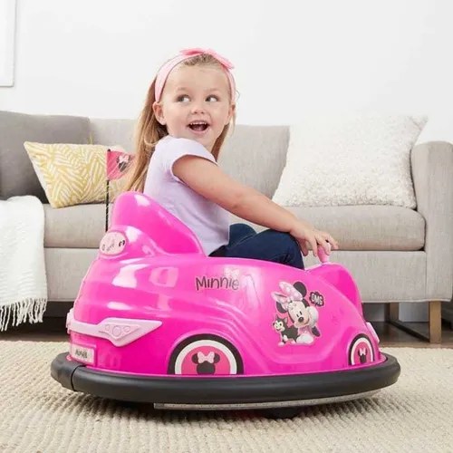 Bumper Car Minnie Mouse 6v Con Luz Led Con Giro De 360 Cuotas sin interés