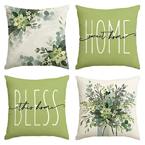 Fundas De Almohada De Hojas De Eucalipto Y La Frase Ho... Cuotas sin