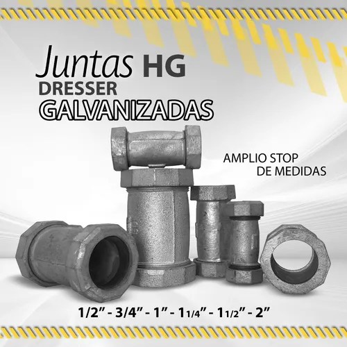 Juntas Dresser Galvanizadas Desde 1/2 Hasta 2 Pulgadas MercadoLibre