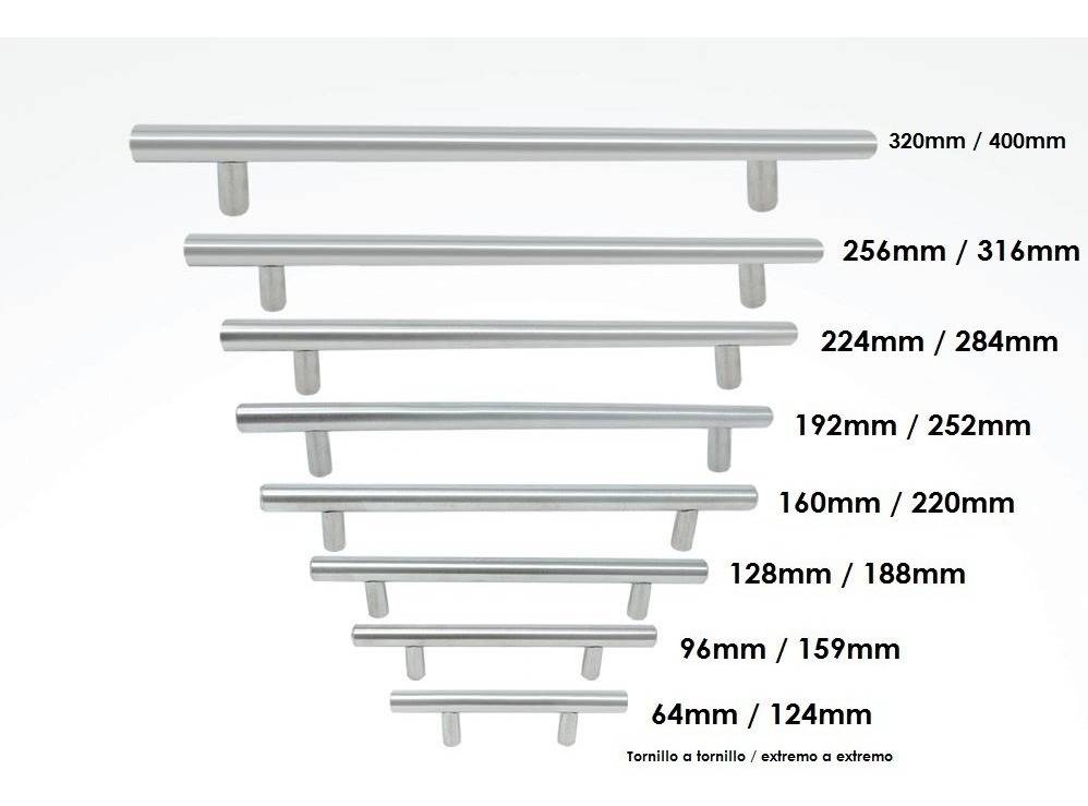 Jaladera En Barra 25.2 Cm Acero Inoxidable Paquete De 10 Mercado Libre