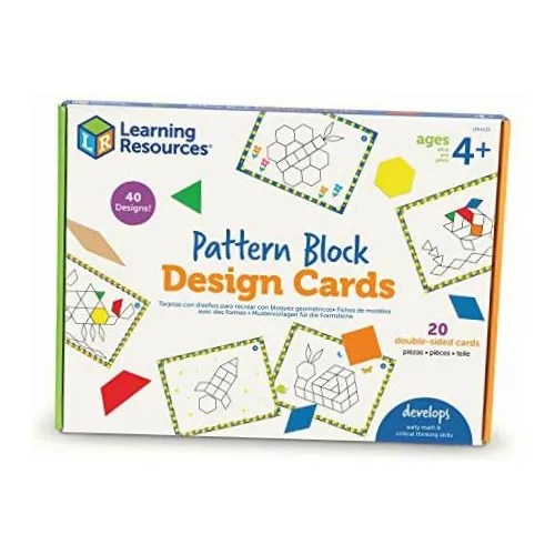 Learning Resources Pattern Block Design Cards 20 Tarjetas, Meses sin