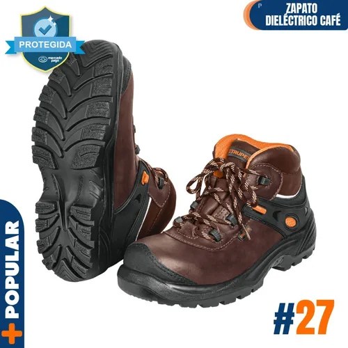 Zapatos Dieléctricos Con Casquillo, 27, Café Truper 15473