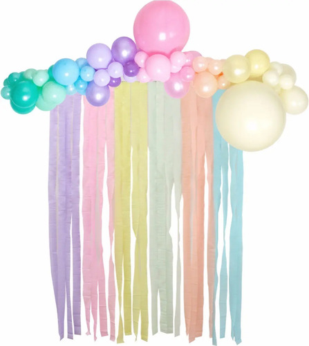2 Cortinas De Papel Crepe Colores Pastel Decoración Fiesta | Mercadolibre