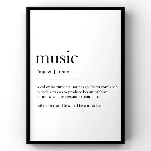 Music Definition Print, Wall Art Print,definition Poster, Mu Envío gratis