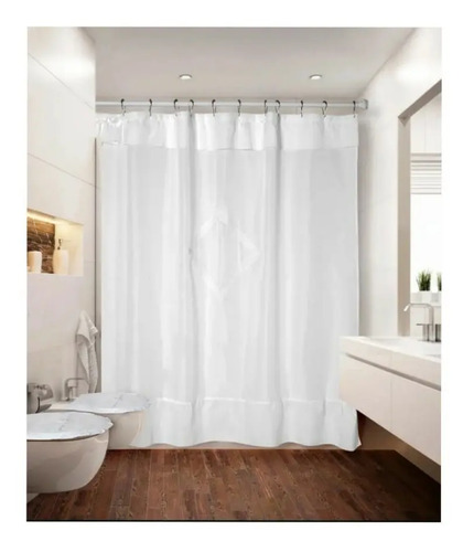Cortina Baño Tela Bordada + Ganchos. Precio Mayorista Oferta | Mercadolibre