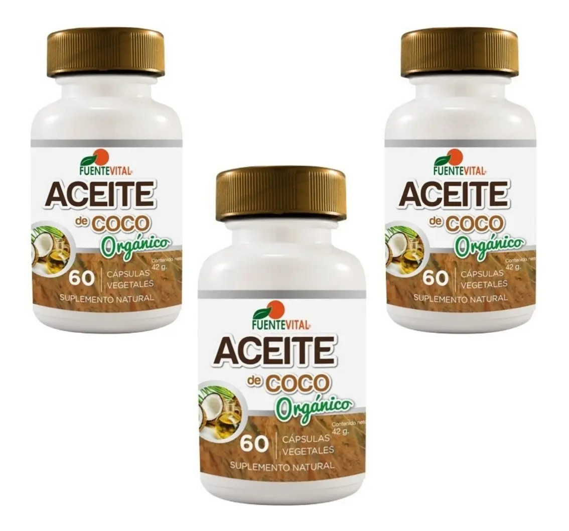 Aceite De Coco 3 Frascos 60 Capsulas Cada Uno+envío Gratis Mercado Libre