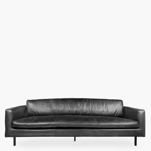 Sofa 3c Sinatra Cuero Negro Form MercadoLibre