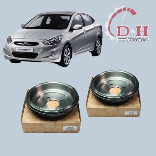 Par Tambores Freno Original Hyundai Accent Rb 1.6 20112021 Cuotas