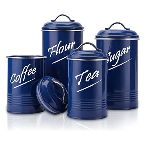 Hillbond Canister Sets Navy Blue Food Storage Canisters Cont Cuotas
