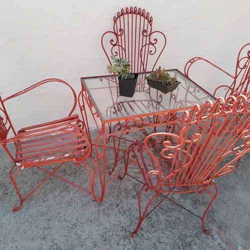 Juego De Patio En Hierro Antiguo Al Mejor Precio Liquido!!!! Meses sin intereses