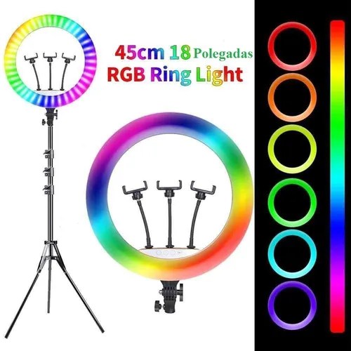 Ring Light 18 Polegada Colorida Rgb Youtuber Iluminador Led