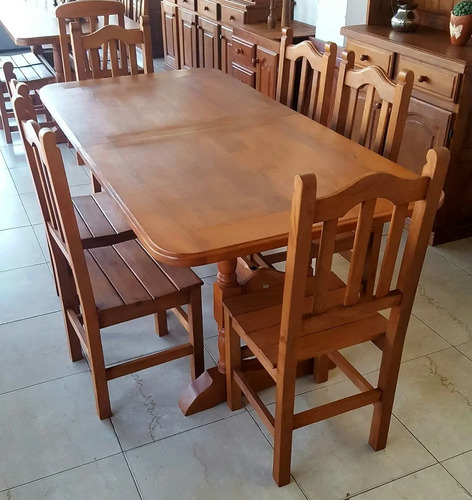 Mesa Algarrobo Extensible 1.80 A 2.40M Y 6 Sillas Palma | Mercadolibre