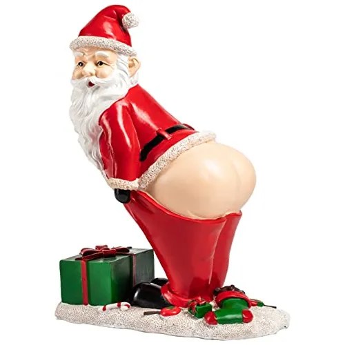 Mooning Santa Gnome Funny Garden Gnomes Christmas L... Envío gratis