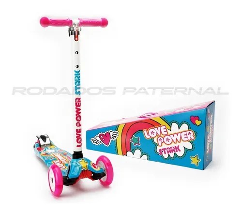 Scooter Monopatin Love Power Chicas Nena Con Luces Original | Rodados Paternal