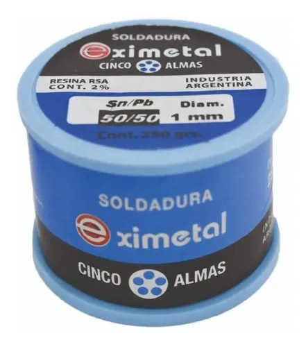 Estaño En Alambre 1 Mm 50/50 Eximetal Soldar X250gr Envío gratis